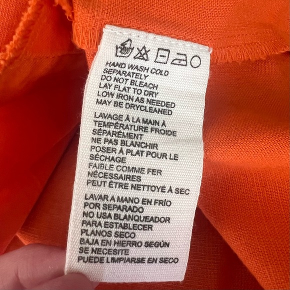 Cleobella Oscar Belted Cotton Linen Blend Shorts Orange High Rise - Picture 7 of 7